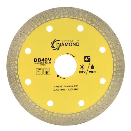 4 Inch High Performance Dry Or Wet Cutting Viper Diamond Blade For Porcelain And Granite